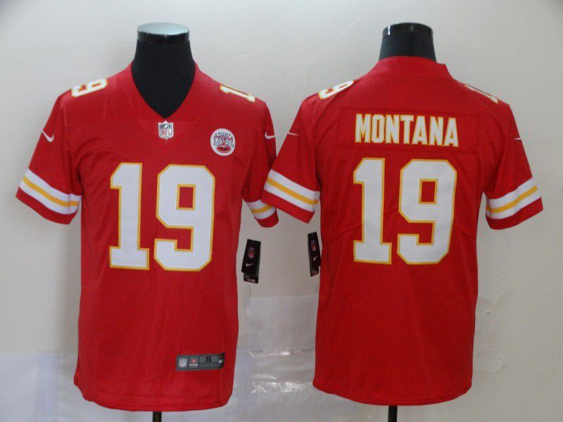 Men Kansas City Chiefs 19 Montana Red Nike Vapor Untouchable Limited NFL Jersey